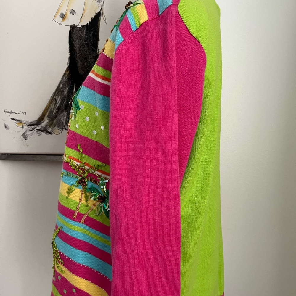 Jack B. Quick Striped Embellished Button Front Ca… - image 4